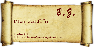 Blun Zalán névjegykártya